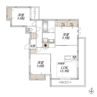 La fleur color?e ラフルールクロレ【2階】の間取り