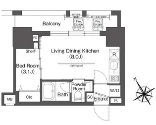 BLUROCK後楽園【11階】の間取り
