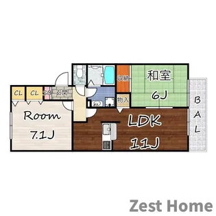 ジュネス武庫之荘III【1階】の間取り