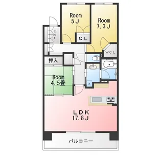 ゼルクシティ安城NB棟【19階】の間取り