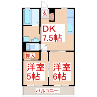 ランドマーク領南【2階】の間取り