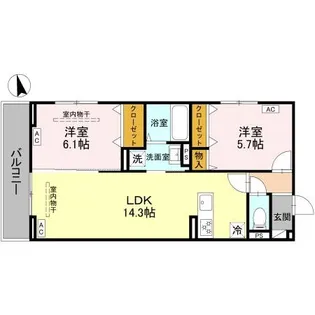D-RESISIA大橋【1階】の間取り