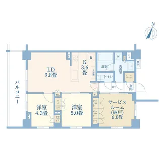 オープンレジデンシア平和台コート【2階】の間取り