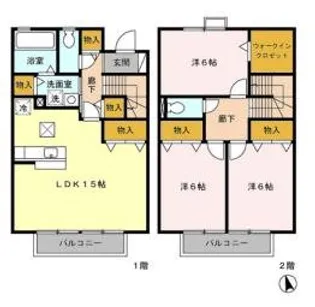 カーサ アコルデ Aの間取り