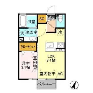 スフィーダ エル モンド A【2階】の間取り