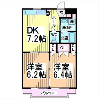 レジディア吉祥寺【2階】の間取り