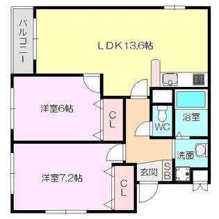 プラム今中【2階】の間取り