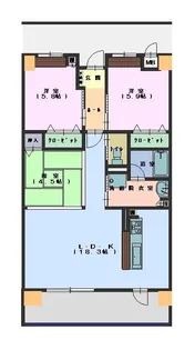 ルピナスマンション【4階】の間取り