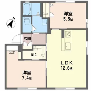 クレール山ノ代 A棟【1階】の間取り