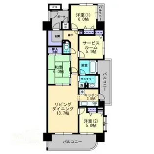 アルファステイツ中井町【7階】の間取り