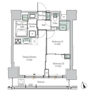 ONE ROOF RESIDENCE ASAKUSABASHI【2階】の間取り