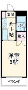 フラワーハイツC【1階】の間取り