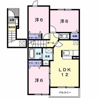 マーヴェラス ヴィラ D棟【2階】の間取り