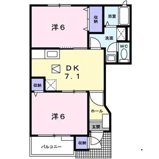 ハピネス長尾2【1階】の間取り