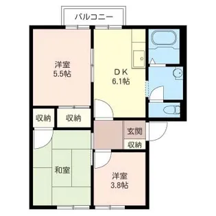 ハイツサンモールII【2階】の間取り