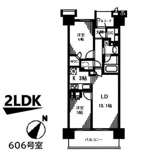 レシアス王子神谷パークフロント【6階】の間取り
