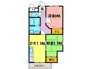 仲谷ハイツC【2階】の間取り