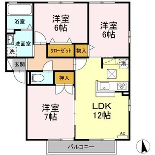 グリーンヒル高岡台 B【1階】の間取り