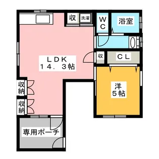 Hillock Stone Futakoshinchi【2階】の間取り