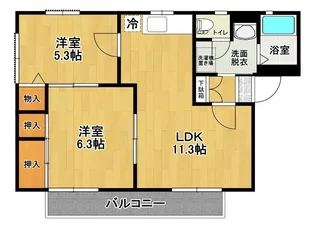 ディアス荒井 B棟【2階】の間取り