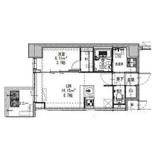 S-RESIDENCE阿波座chiaro【4階】の間取り