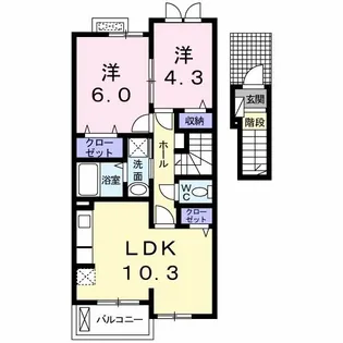 フラワー A【2階】の間取り