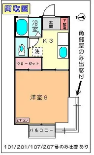 ドミール錦I号館【備品付き】【2階】の間取り