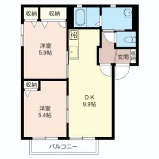 サザンクロスA【2階】の間取り