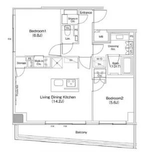 ザ・パークハビオ渋谷クロス【10階】の間取り