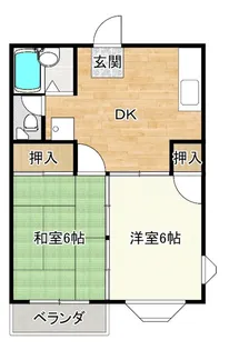 ベルプラージュ久之浜★2DK【2階】の間取り