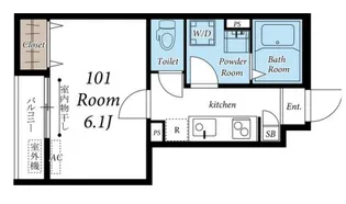 リブリ・Felice国立【1階】の間取り