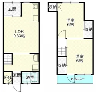 メゾネットみどり【1階】の間取り