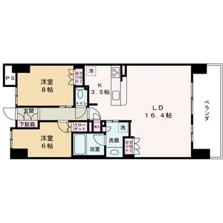 プラネスーペリア梅田北ブライトコンフォート【8階】の間取り