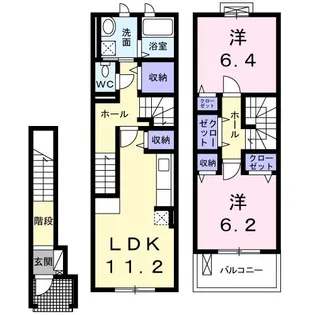 大阪府富田林市錦織東3【アパート】の間取り