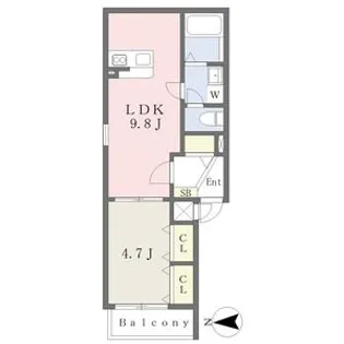 C_calme黄金【2階】の間取り