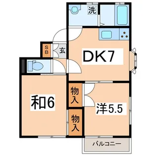 ルーミー甲府58号館【2階】の間取り