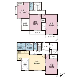 神奈川県横浜市南区中里4【一戸建】の間取り