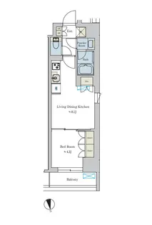Brillia ist 池尻大橋【5階】の間取り