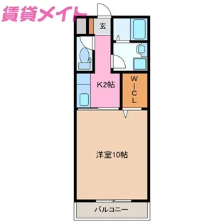 シャルマン・ドミールB【1階】の間取り