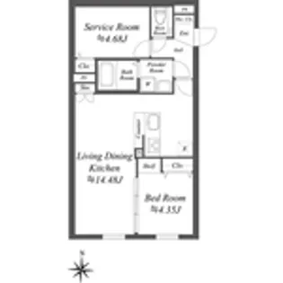 SOLASIA residence世田谷代田【4階】の間取り
