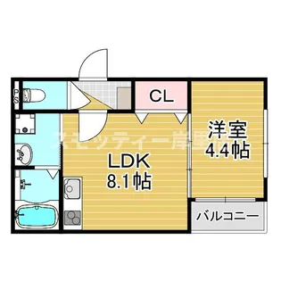 AIA難波南【4階】の間取り