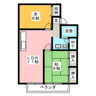 夏梅ビレッジ A棟【1階】の間取り