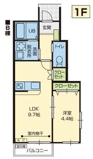 1LDKの間取り画像