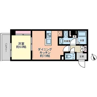 グローリオシェルト新宿山吹町【1階】の間取り