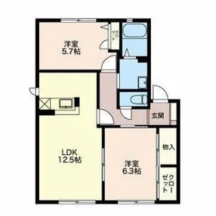 フォーレスパル B【1階】の間取り