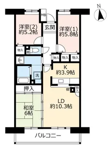 URルゼフィール立花【2階】の間取り