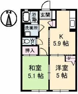 シャーメゾン常盤台【1階】の間取り