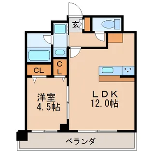 1LDKの間取り画像