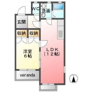 1LDKの間取り画像