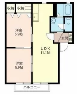 茨城県古河市下辺見【アパート】の間取り